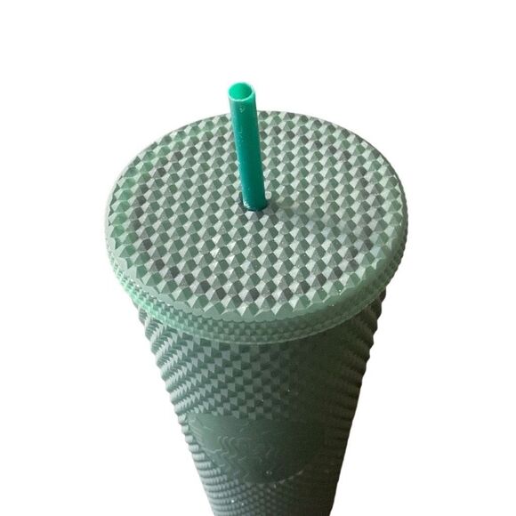 Pre Owned Starbucks 2022 Dark Green Studded Cold Cup Tumbler Must Have Addition - Picture 13 of 14